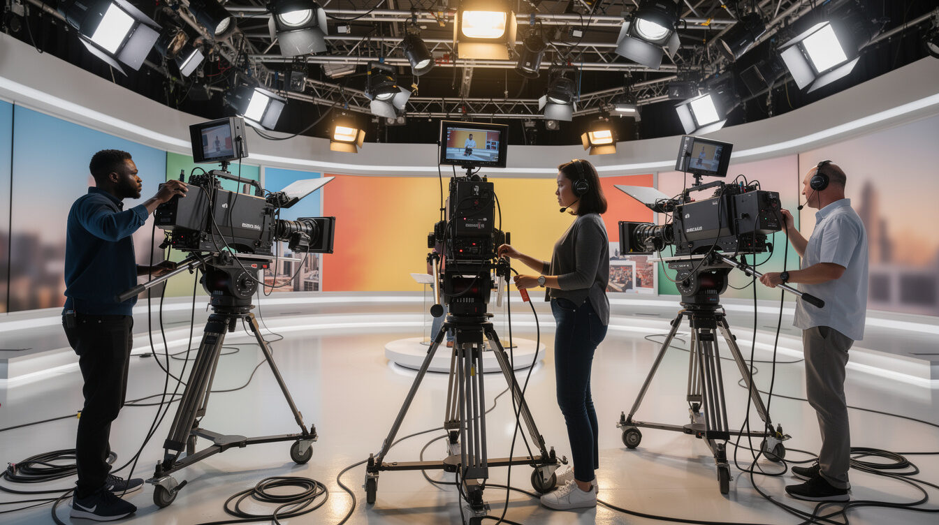 Multi camera setup in a live television studio